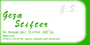 geza stifter business card